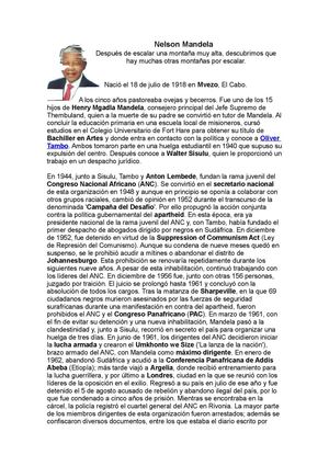 Biografia Nelson Mandela