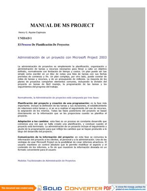 MANUAL DE MS PROJECT