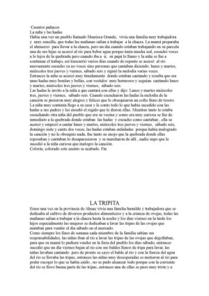 CUENTOS ANDINOS DE MI NIÑEZ