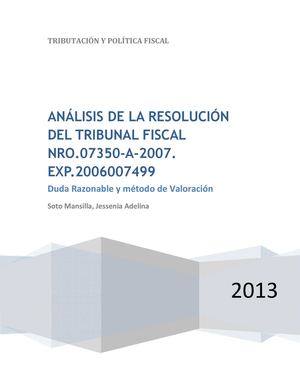 ANALISIS RTF DUDA RAZONABLE