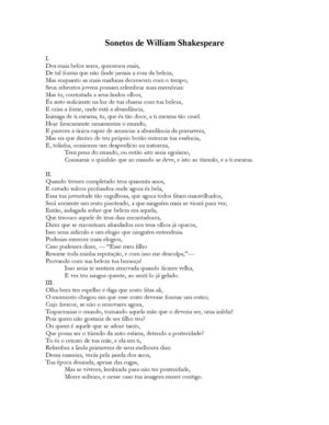 SONETOS - WILLIAM SHAKESPEARE 