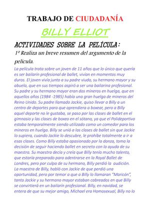 Billy Elliot -Trabajo de Ciudadanía