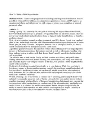 How To Obtain A DBA Degree Online