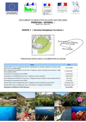 DOCOB Estérel_Annexe 1 Données biologiques Terrestres