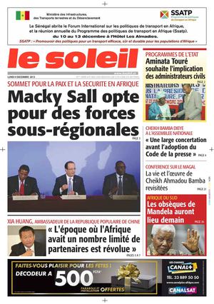 Edition du 9 Décembre 2013