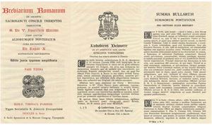 Breviarium romanum, ex decreto ss. Concilii Tridentini restitutum s. Pii V pontificis maximi jussu editum aliorumque pontt. cura recognitum Pii Papae X auctoritate reformatum. Pars verna.  Pius X., svatý, 1942