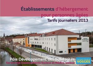 Établissements d’hébergement pour personnes âgées Tarifs journaliers 2013