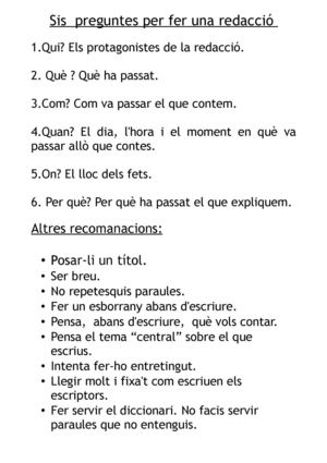 recomanacions per redactar