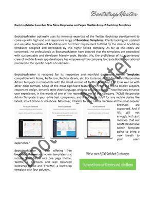 BootstrapMaster Launches Now More Responsive and Super Flexible Array of Bootstrap Templates 