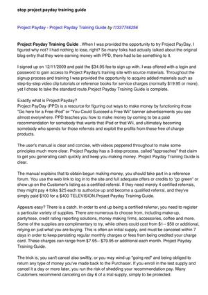 See Project Payday Training Guide Examine A Consider Project Payday Work at Home