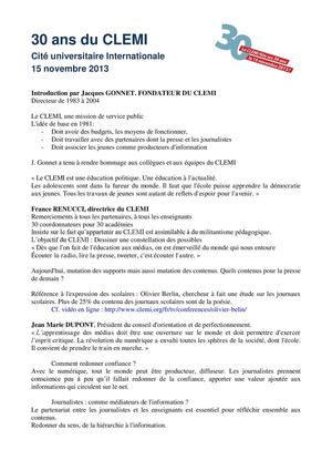 30 ans du CLEMI