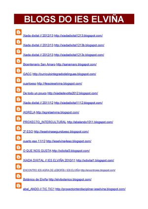 BLOGS DO IES ELVIÑA