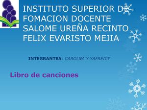 LIBRO DE CANCIONES DE CAROLINA Y YAFREICY