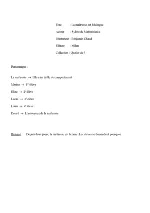 La maîtresse est foldingue