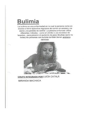 Trabajo sobre Bulimia
