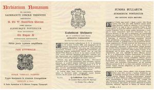 Breviarium romanum, ex decreto ss. Concilii Tridentini restitutum s. Pii V pontificis maximi jussu editum aliorumque pontt. cura recognitum Pii Papae X auctoritate reformatum. Pars autumnalis. Pius X., svatý, 1942