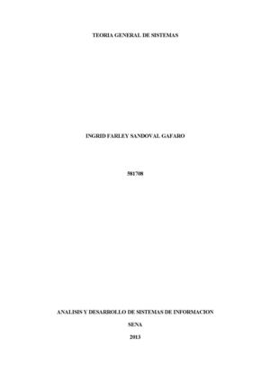 Teoría general de sistemas (TGS)