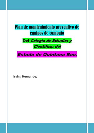 Plan de mantenimiento preventivo-correctivo