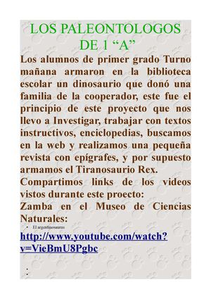 LOS PALEONTÓLOGOS DE 1 "A" ESC 12 DE 20