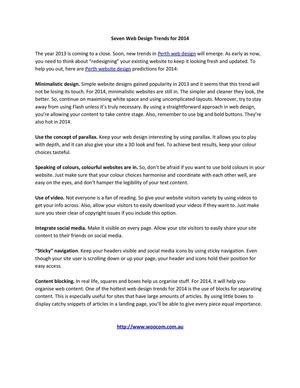 Seven Web Design Trends for 2014