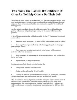 BSZ40198 Workplace training and assessment