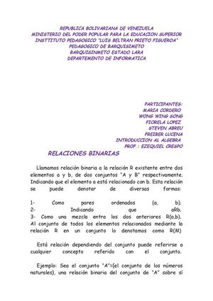Relaciones Binarias 