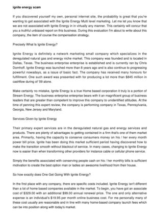 Ignite Energy Reviews