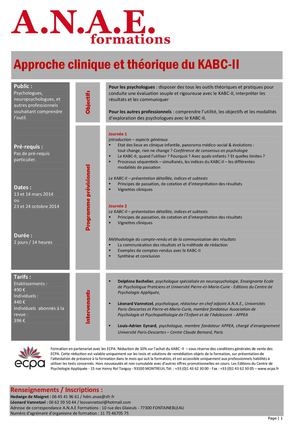 Approche clinique et théorique du KABC-II