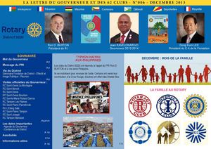 La lettre de notre Gouverneur Jean du Mois de Décembre 2013
