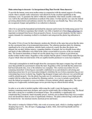 Plain cotton bags to decorate- Go Inexperienced Bag That Provide Mom character 