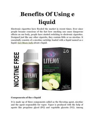 Calamo - Benefits Of Using e liquid