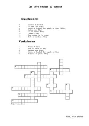 Les mots croisés du sorcier