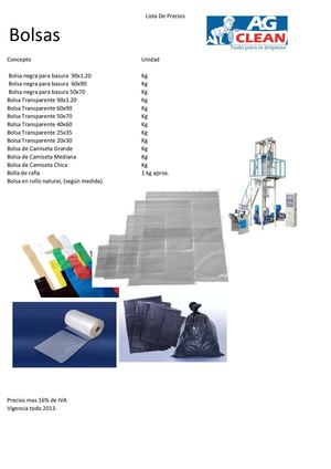 Catálogo de Productos y Artículos de Limpieza AG Clean