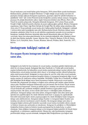 takipçi satın alma ve instagram