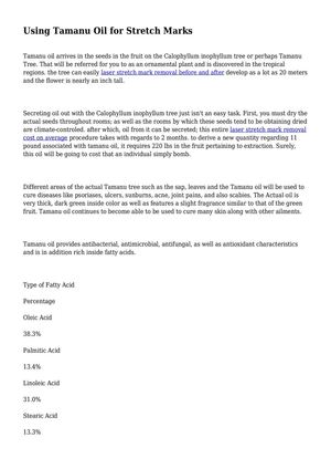 Using Tamanu Oil for Stretch Marks