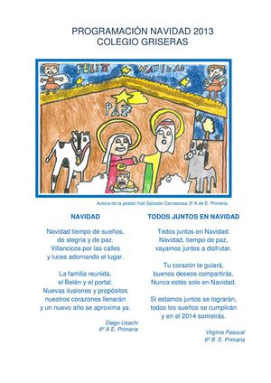PROGRAMACIÓN NAVIDAD COLEGIO GRISERAS 2013