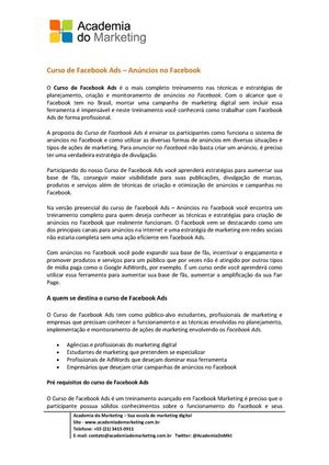 Curso de Facebook Ads - Anúncios no Facebook