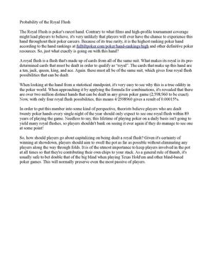 Probability of the Royal Flush