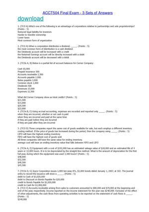 ACCT504 Final Exam - 3 Sets of Answers