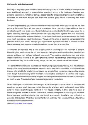 The Advantages and disadvantages Of a Home based business