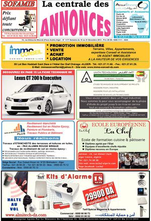 La centrale des annonces N° 1177 Semaine du 15 au 21 Décembre 2013 