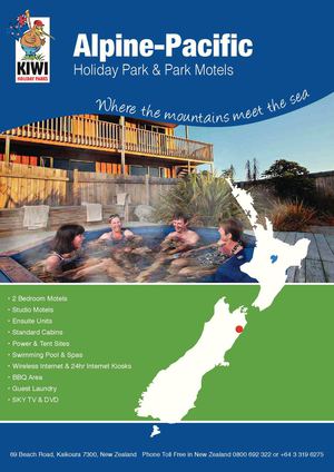 Alpine Pacific Holiday Park, Accommodation in Kaikoura, New Zealand