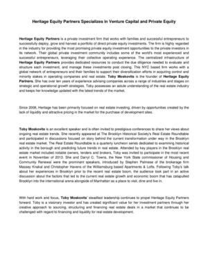 Heritage Equity Partners Specializes in Venture Capital and Private Equity