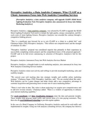 Perceptive Analytics (p2w2.com) is focused on providing Expert excel services. 