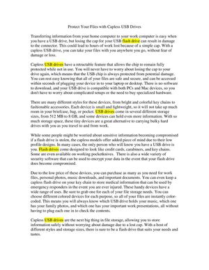 Protect Your Files with Capless USB Drives