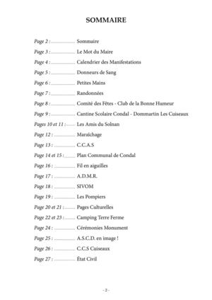 Dernier numéro du bulletin municipal de Condal