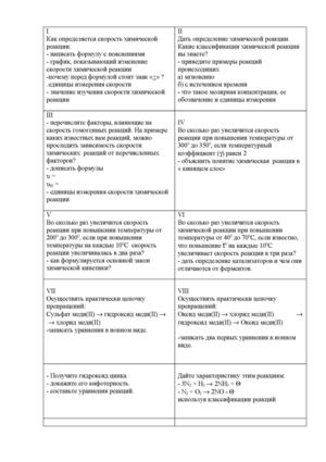 карточки по вариантам