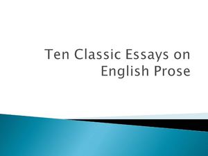 10 Classic Essays on English Prose