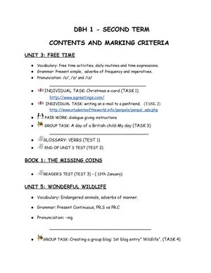 2nd TERM MARKING CRITERIA