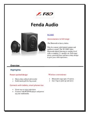 F&D W130BT | Wireless Speakers India | Bluetooth Speakers for Laptop